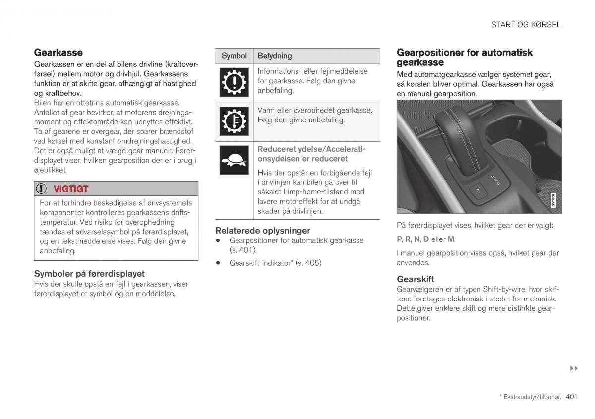 Volvo XC40 Bilens instruktionsbog / page 403