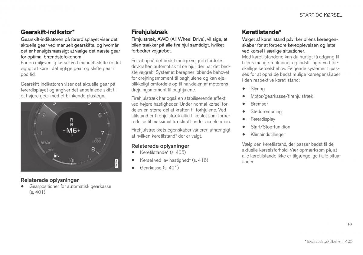 Volvo XC40 Bilens instruktionsbog / page 407