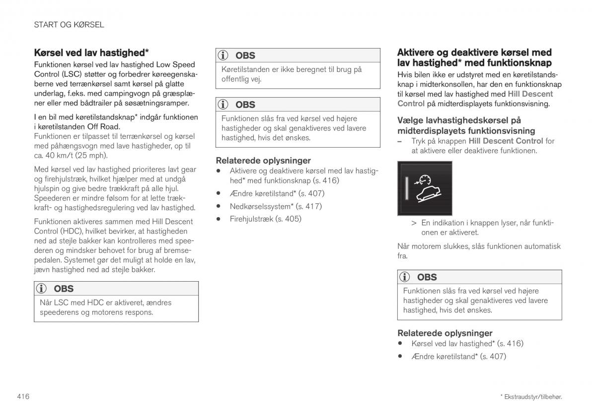 Volvo XC40 Bilens instruktionsbog / page 418