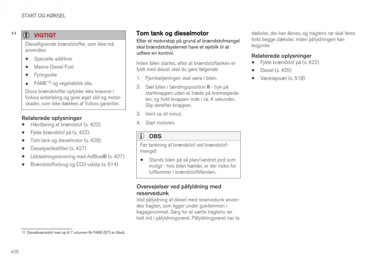 Volvo XC40 Bilens instruktionsbog / page 428