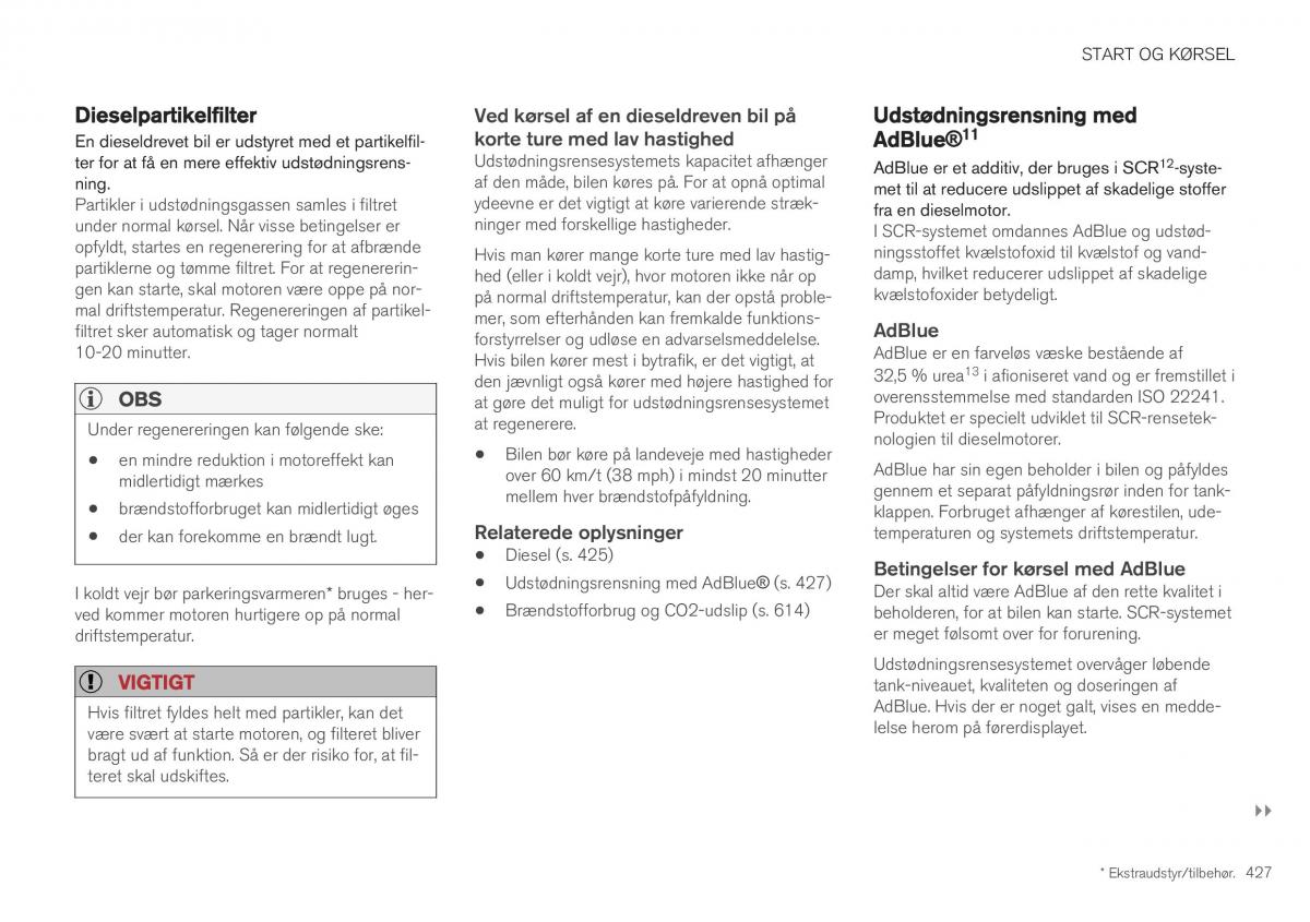 Volvo XC40 Bilens instruktionsbog / page 429