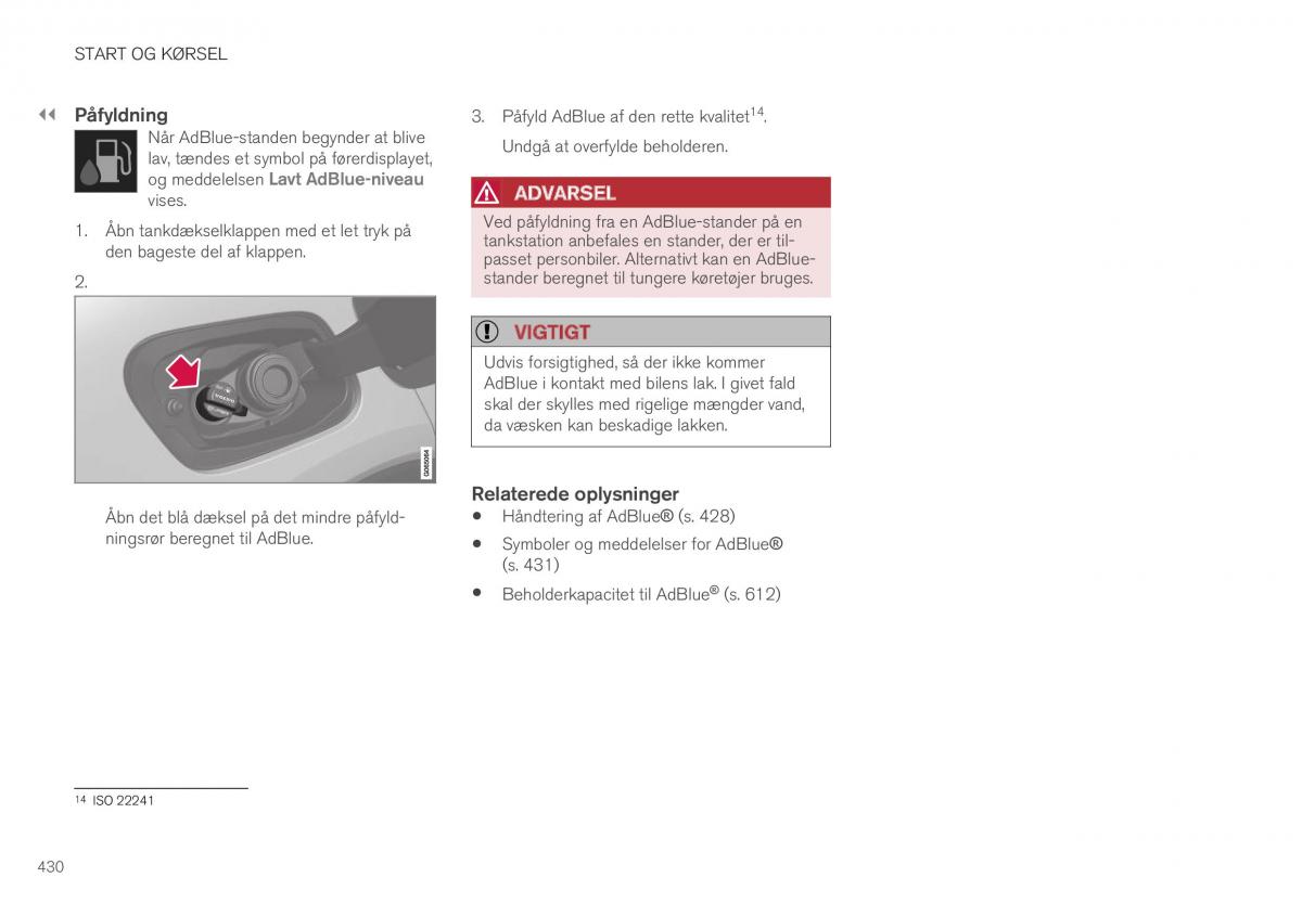 Volvo XC40 Bilens instruktionsbog / page 432