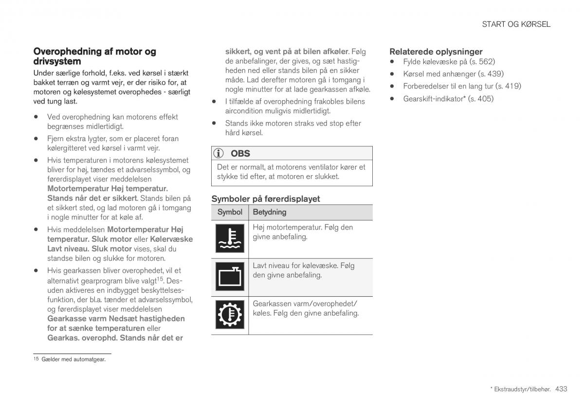 Volvo XC40 Bilens instruktionsbog / page 435