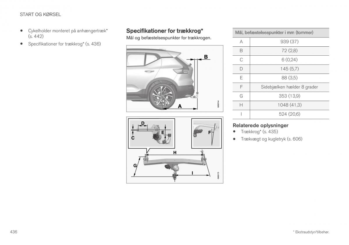 Volvo XC40 Bilens instruktionsbog / page 438