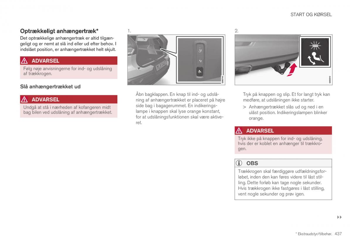 Volvo XC40 Bilens instruktionsbog / page 439