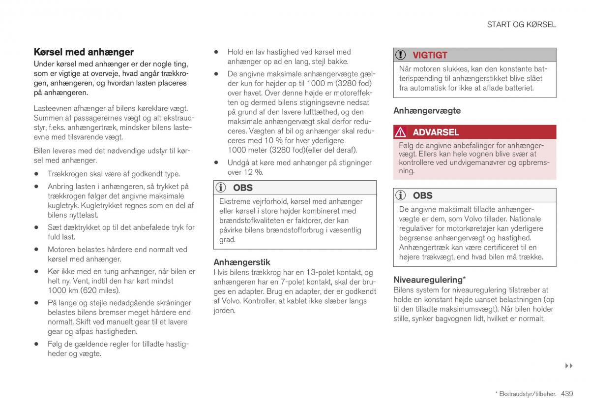 Volvo XC40 Bilens instruktionsbog / page 441