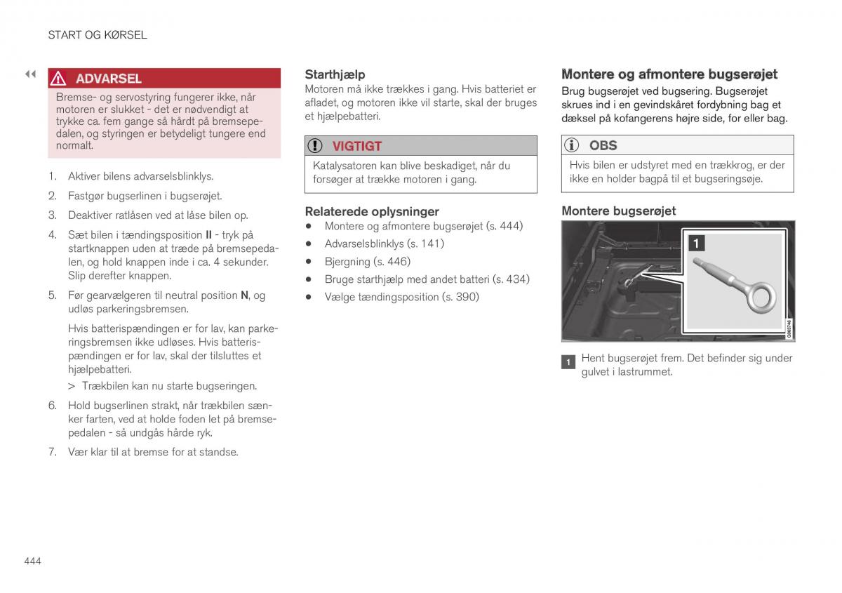 Volvo XC40 Bilens instruktionsbog / page 446