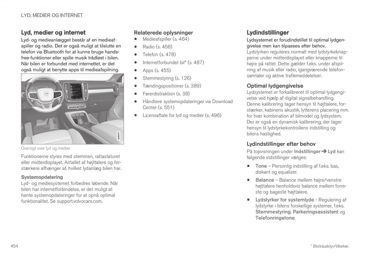 Volvo XC40 Bilens instruktionsbog / page 456