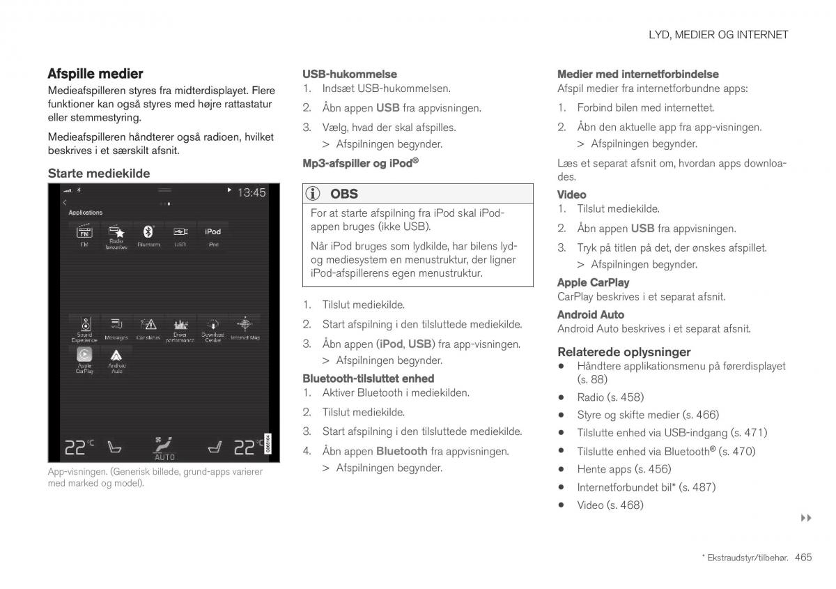 Volvo XC40 Bilens instruktionsbog / page 467