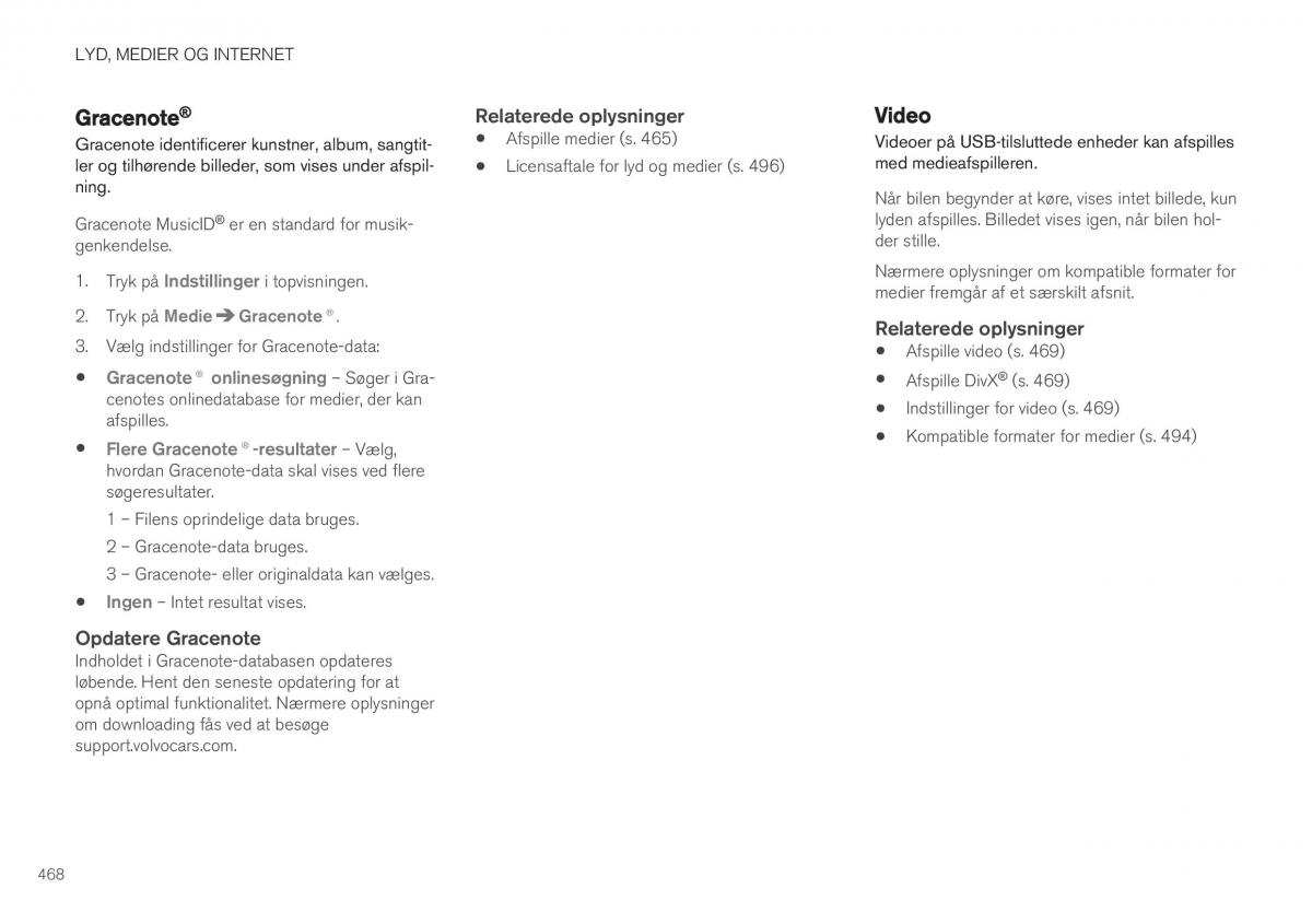 Volvo XC40 Bilens instruktionsbog / page 470