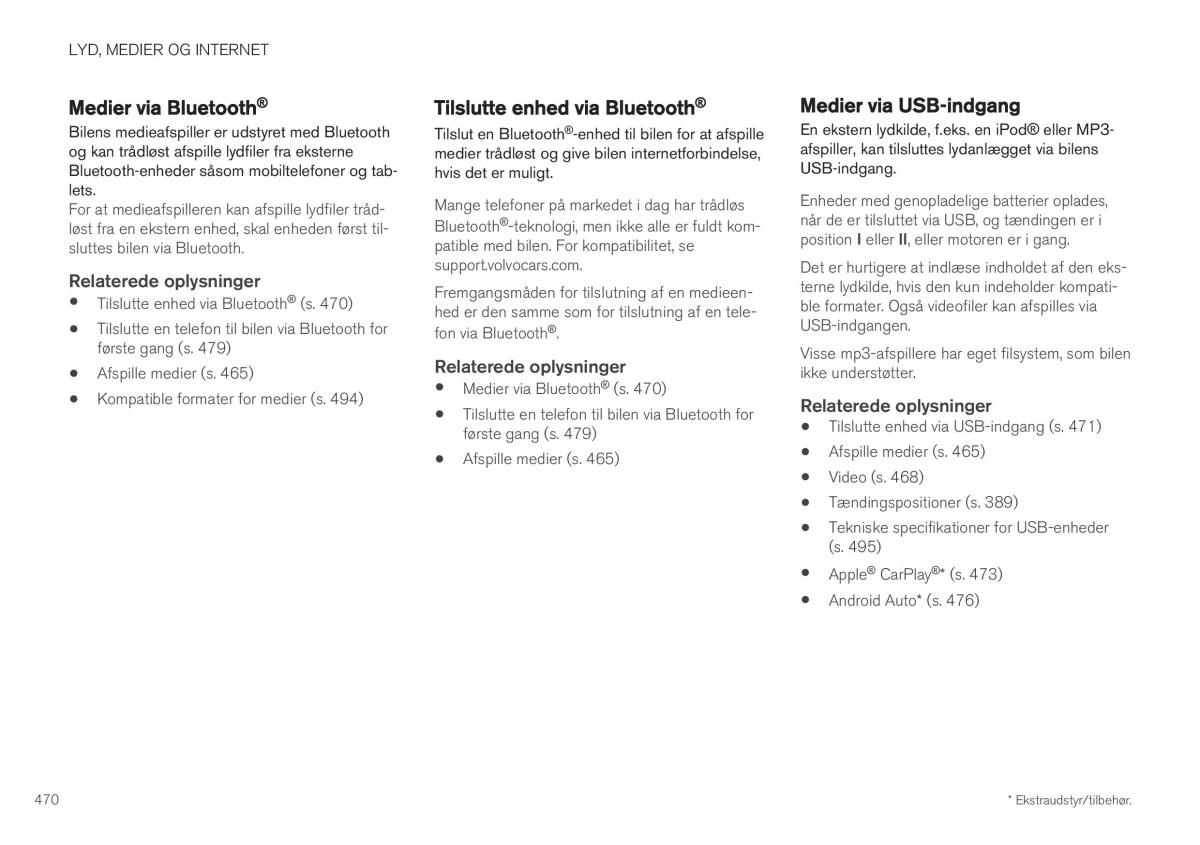 Volvo XC40 Bilens instruktionsbog / page 472