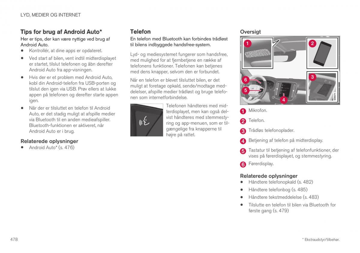 Volvo XC40 Bilens instruktionsbog / page 480