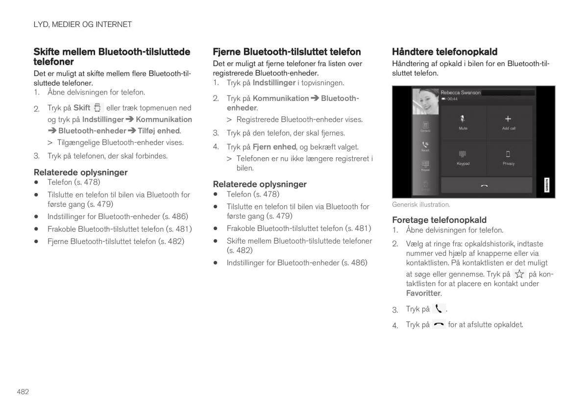 Volvo XC40 Bilens instruktionsbog / page 484