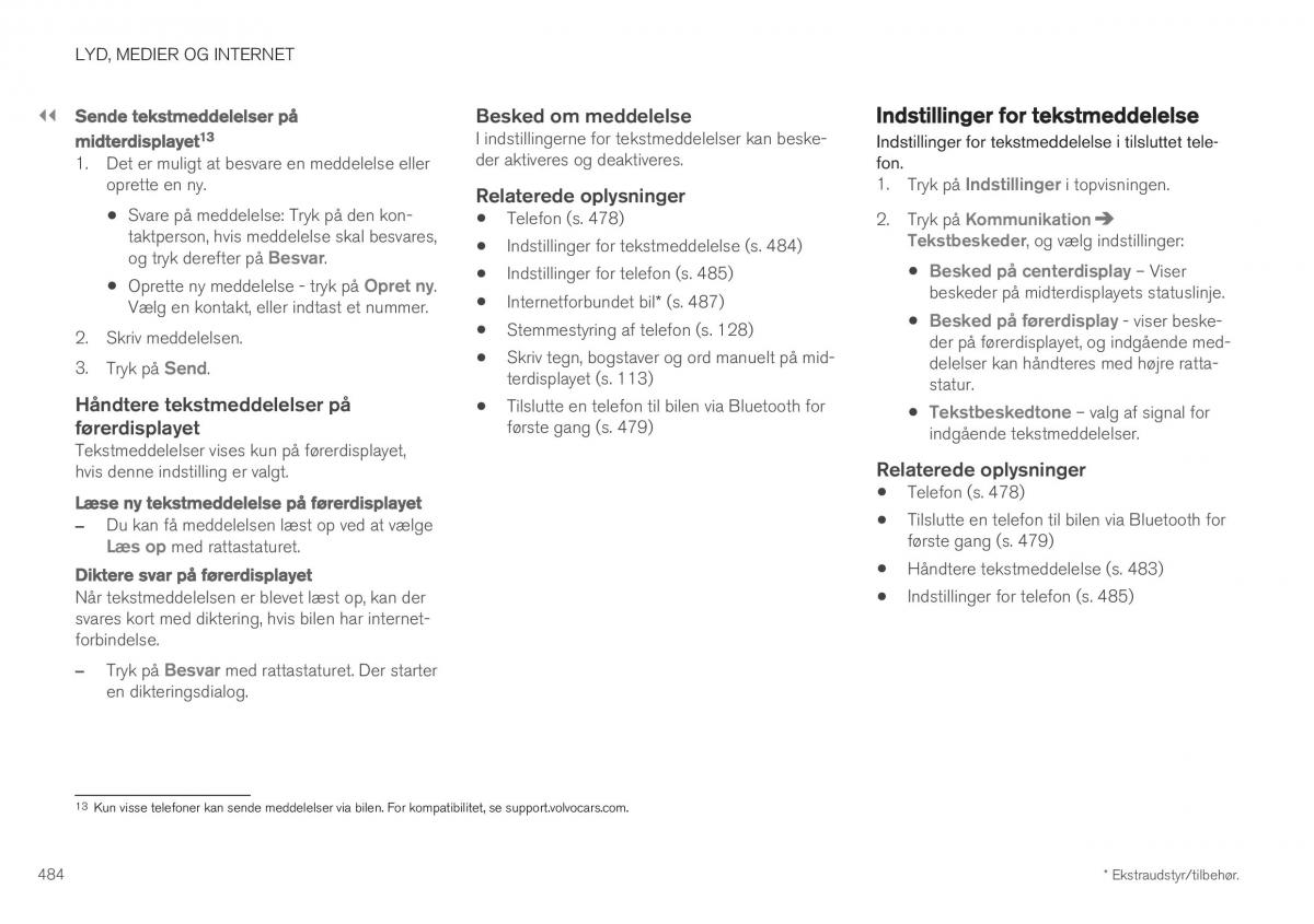 Volvo XC40 Bilens instruktionsbog / page 486