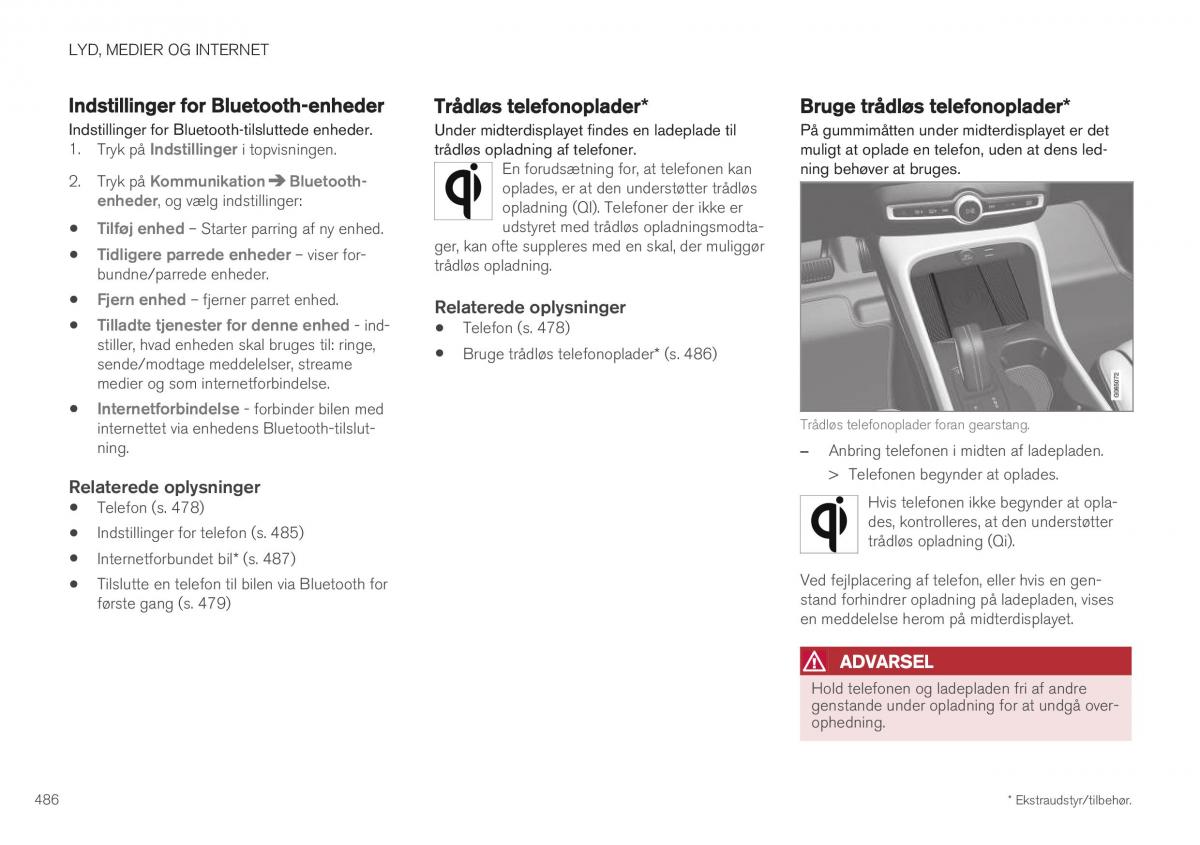 Volvo XC40 Bilens instruktionsbog / page 488