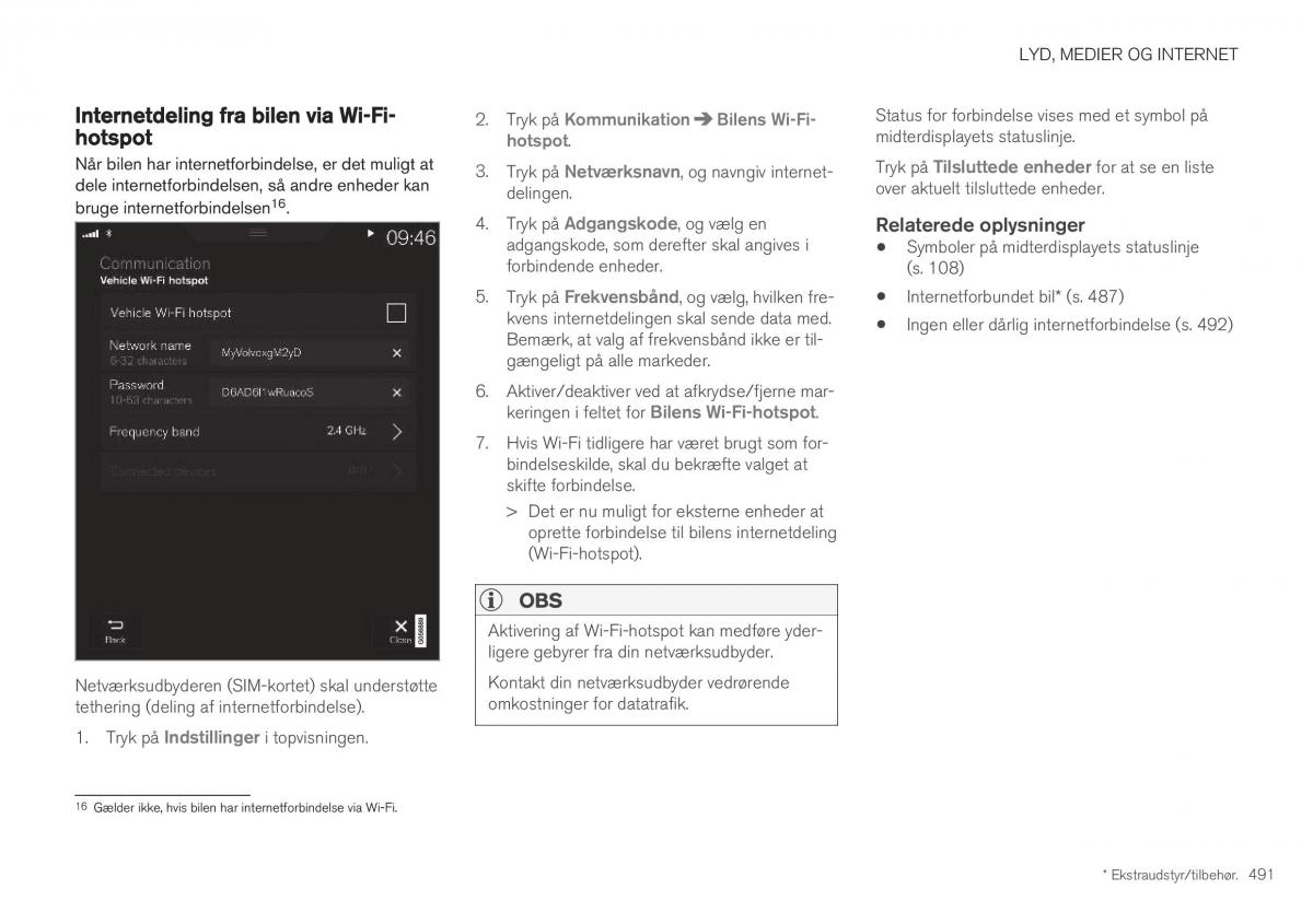 Volvo XC40 Bilens instruktionsbog / page 493