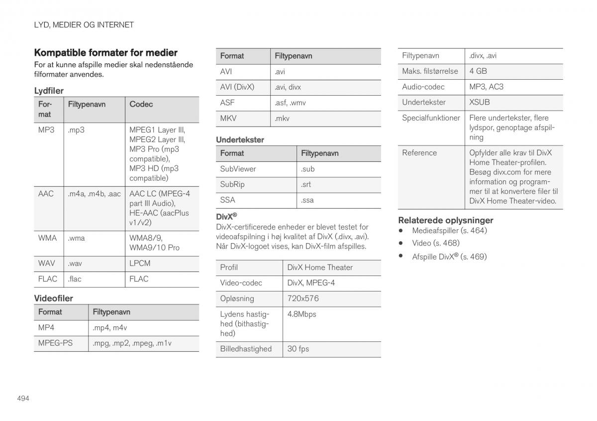 Volvo XC40 Bilens instruktionsbog / page 496