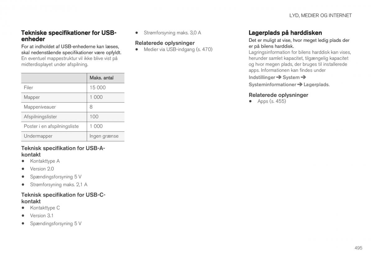 Volvo XC40 Bilens instruktionsbog / page 497