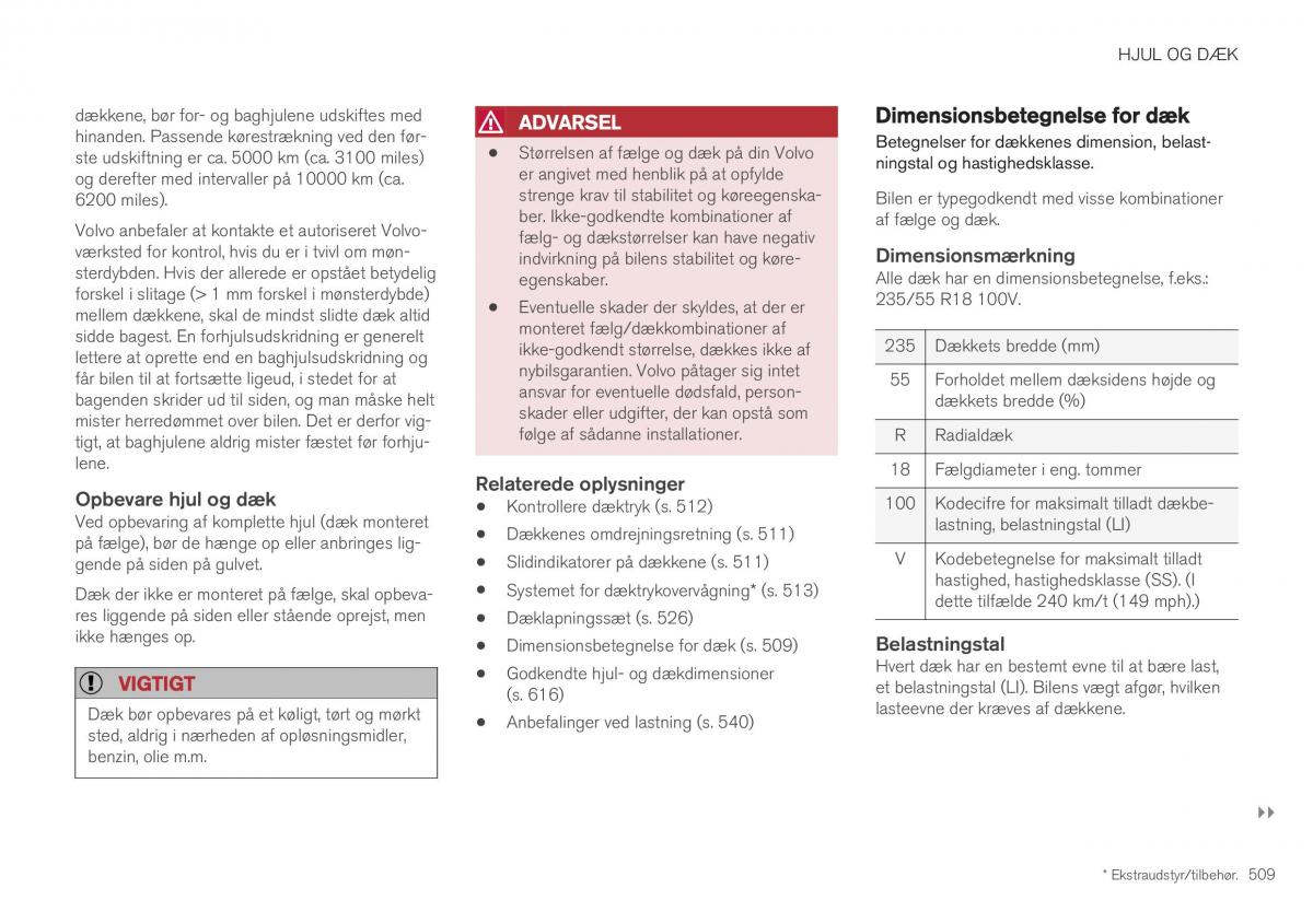 Volvo XC40 Bilens instruktionsbog / page 511