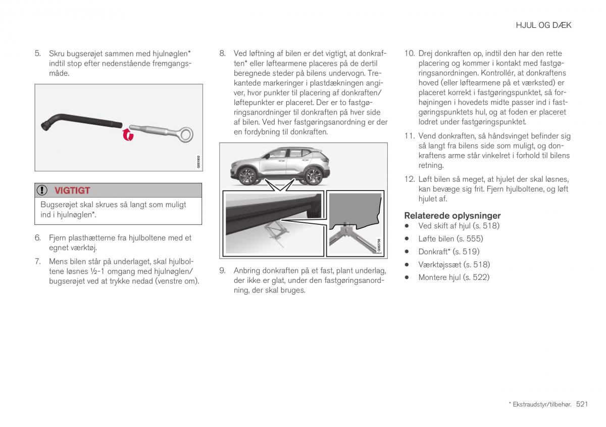 Volvo XC40 Bilens instruktionsbog / page 523