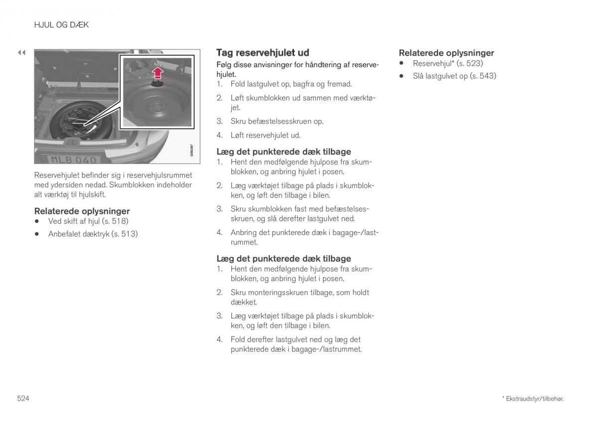 Volvo XC40 Bilens instruktionsbog / page 526