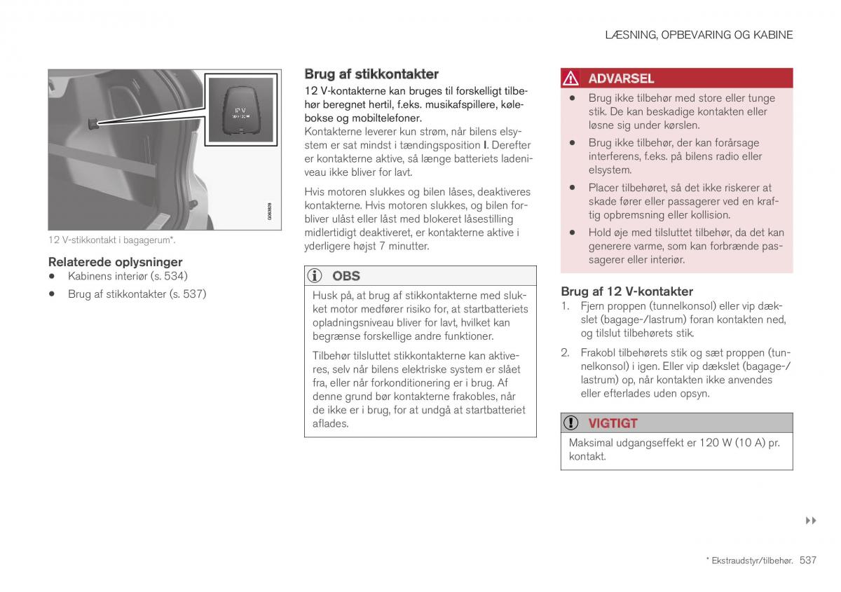 Volvo XC40 Bilens instruktionsbog / page 539