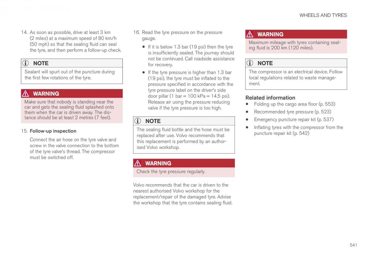 Volvo XC40 owners manual / page 543