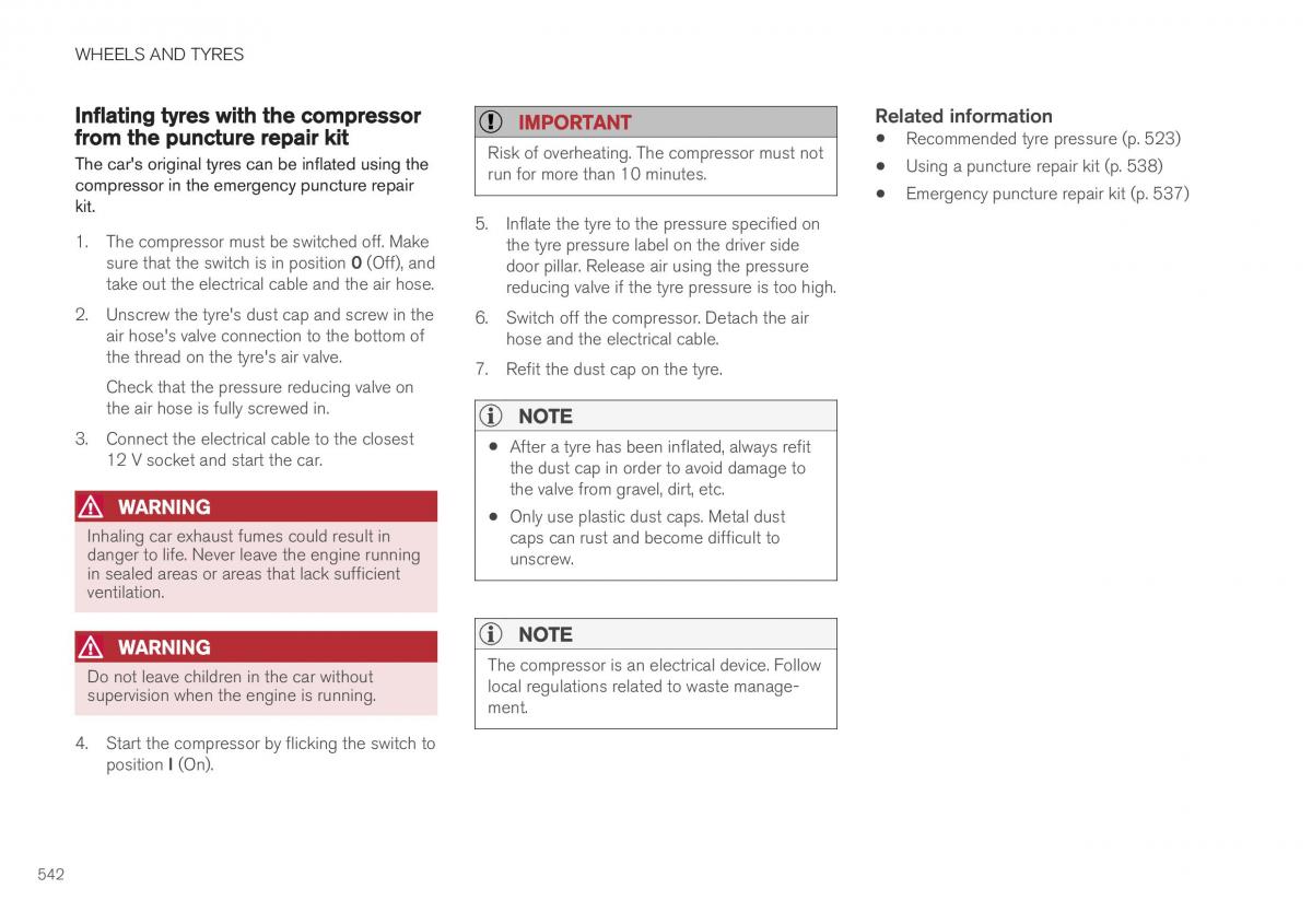 Volvo XC40 owners manual / page 544