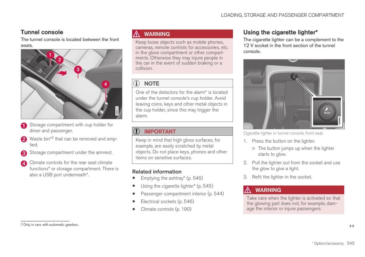 Volvo XC40 owners manual / page 547