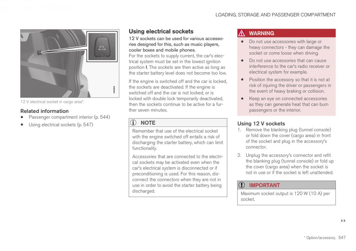 Volvo XC40 owners manual / page 549