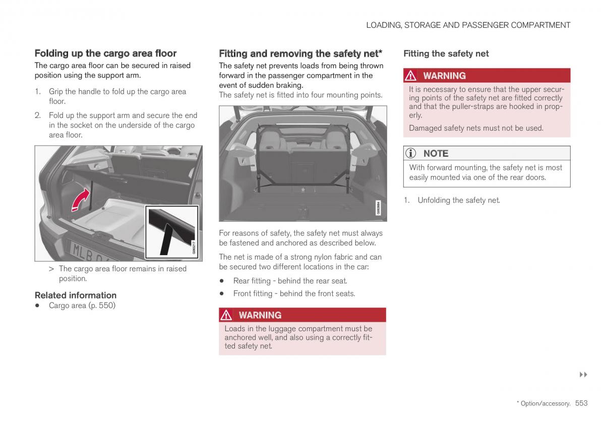 Volvo XC40 owners manual / page 555