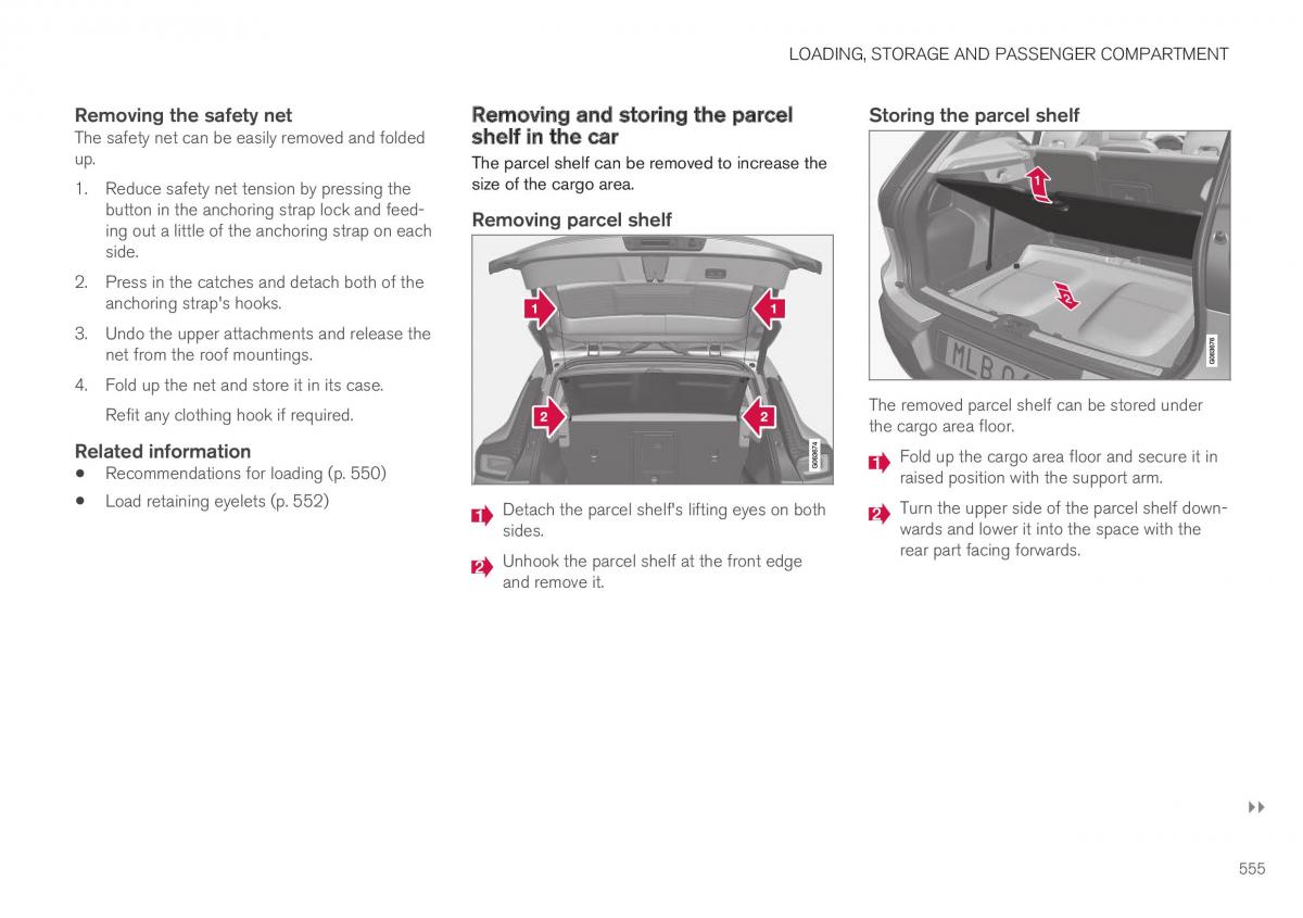 Volvo XC40 owners manual / page 557