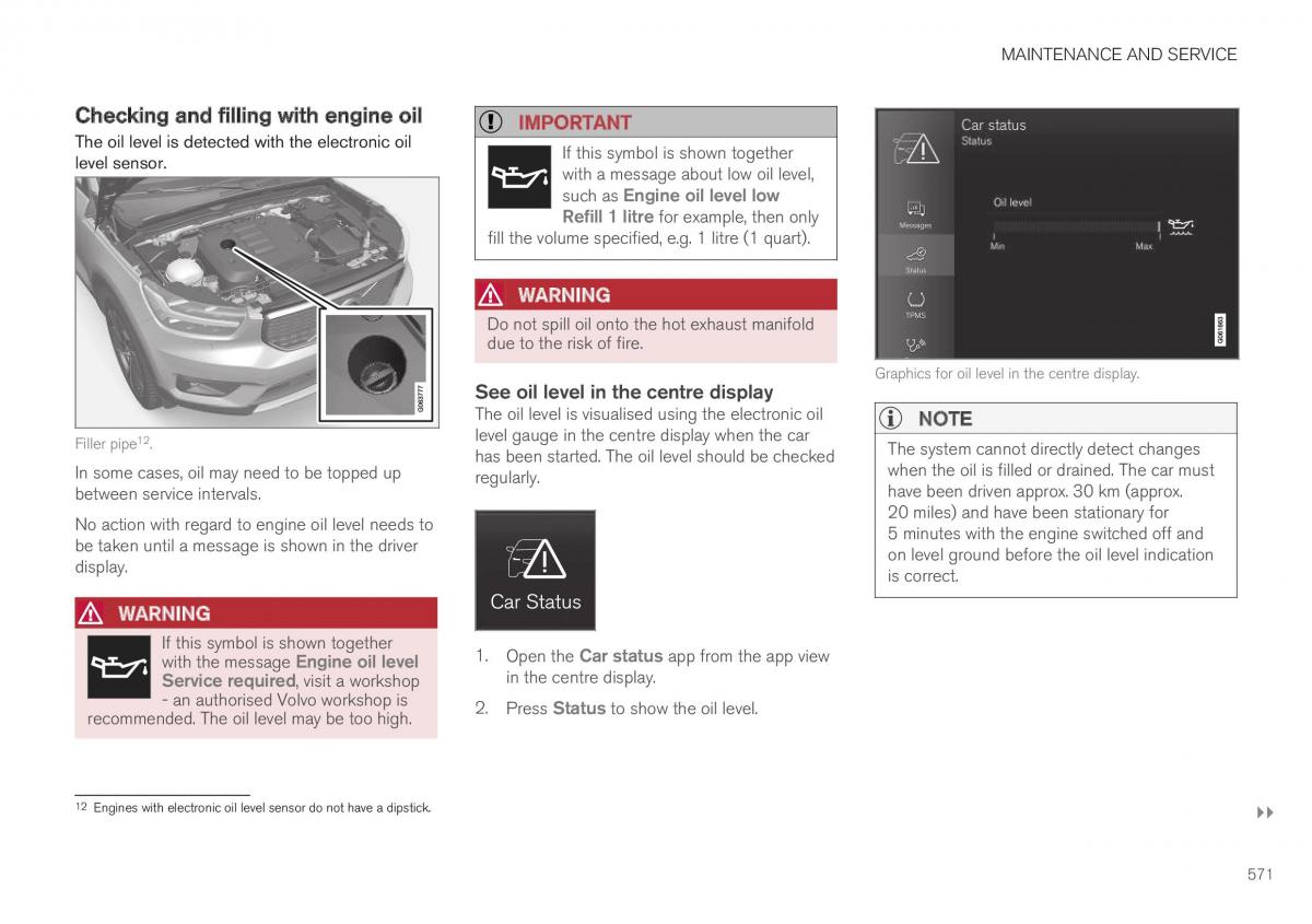 Volvo XC40 owners manual / page 573