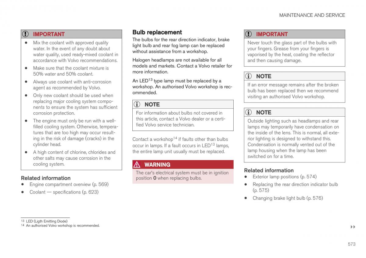 Volvo XC40 owners manual / page 575