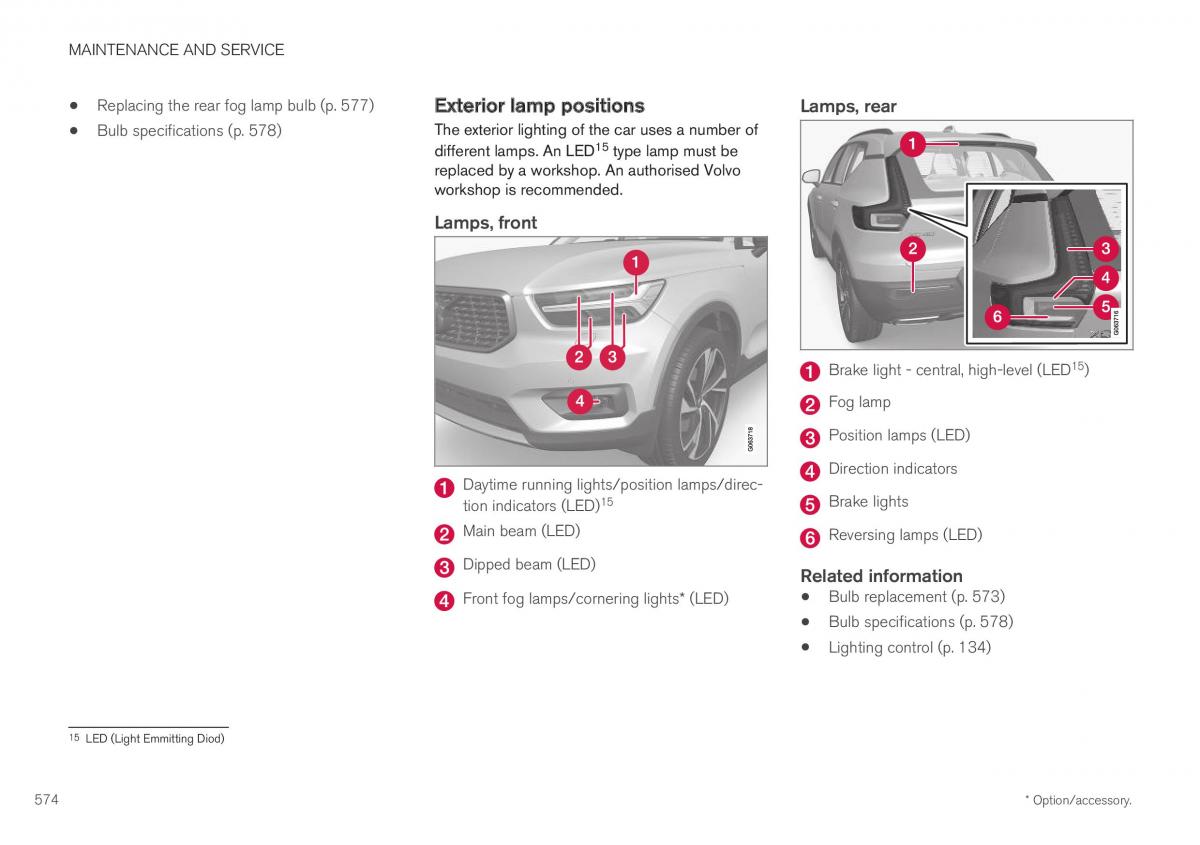 Volvo XC40 owners manual / page 576