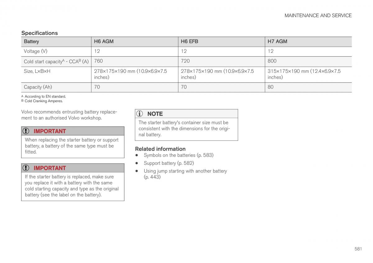 Volvo XC40 owners manual / page 583