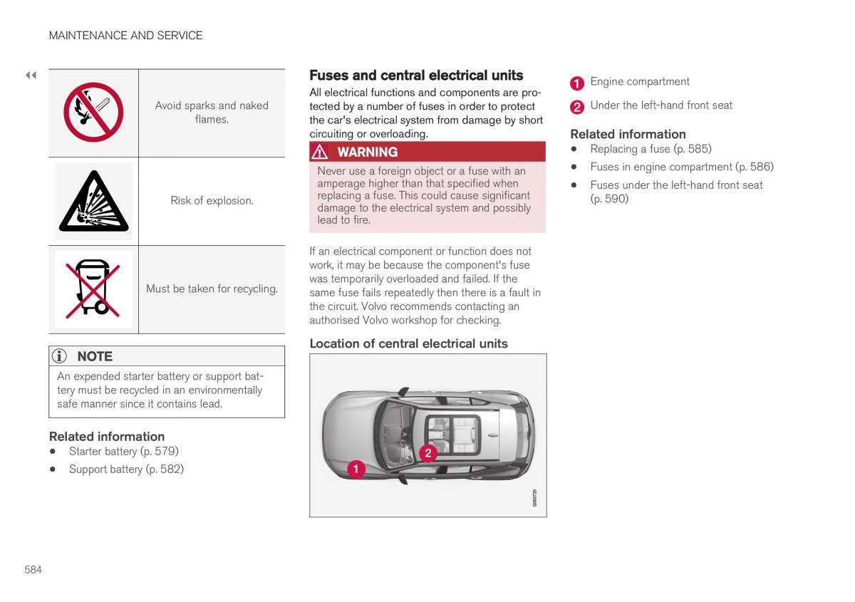 Volvo XC40 owners manual / page 586