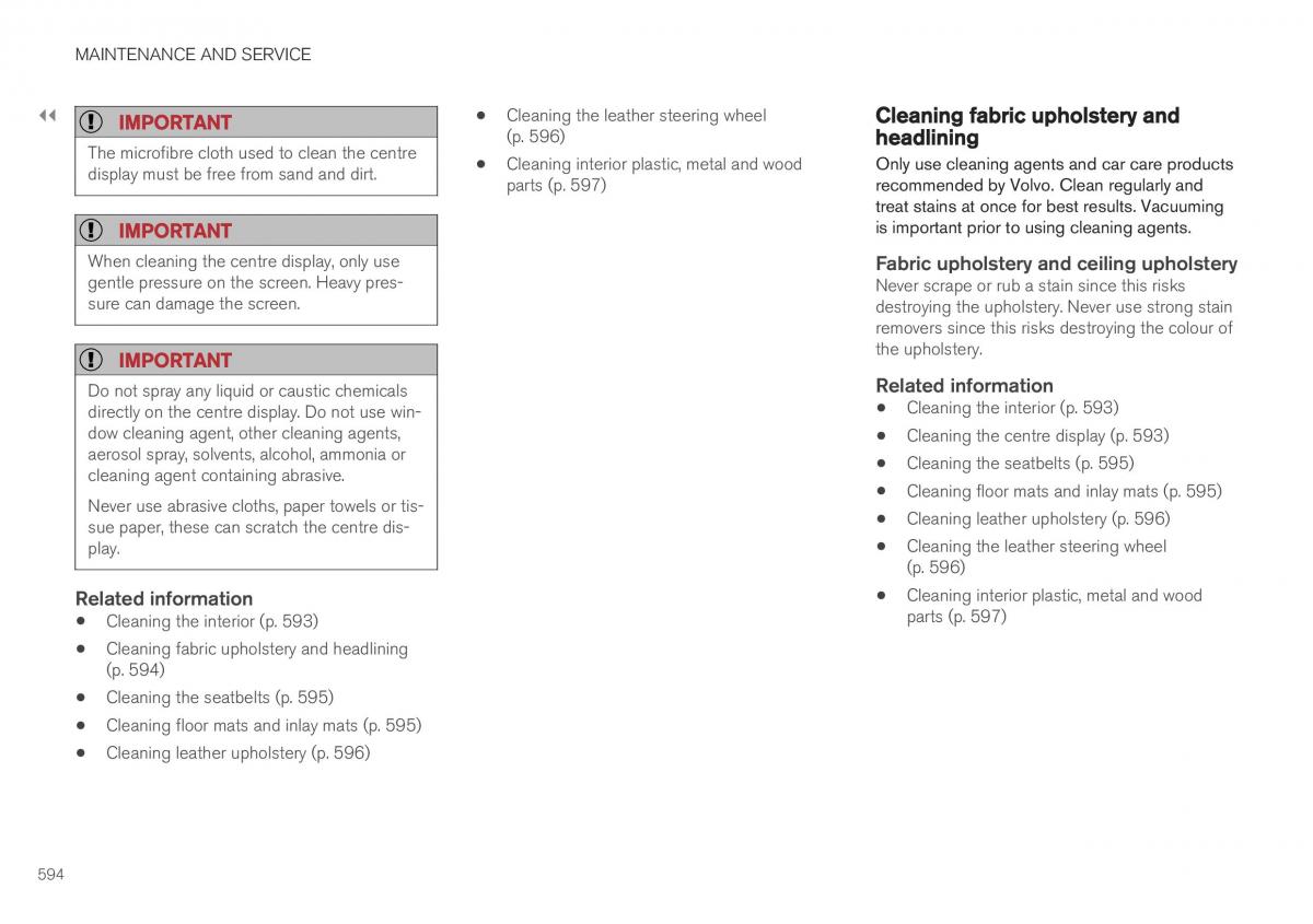 Volvo XC40 owners manual / page 596