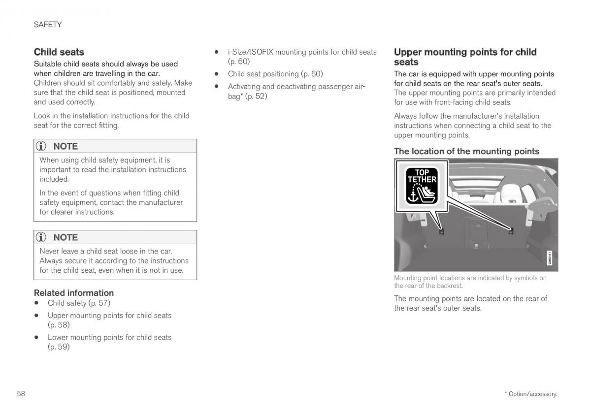 Volvo XC40 owners manual / page 60