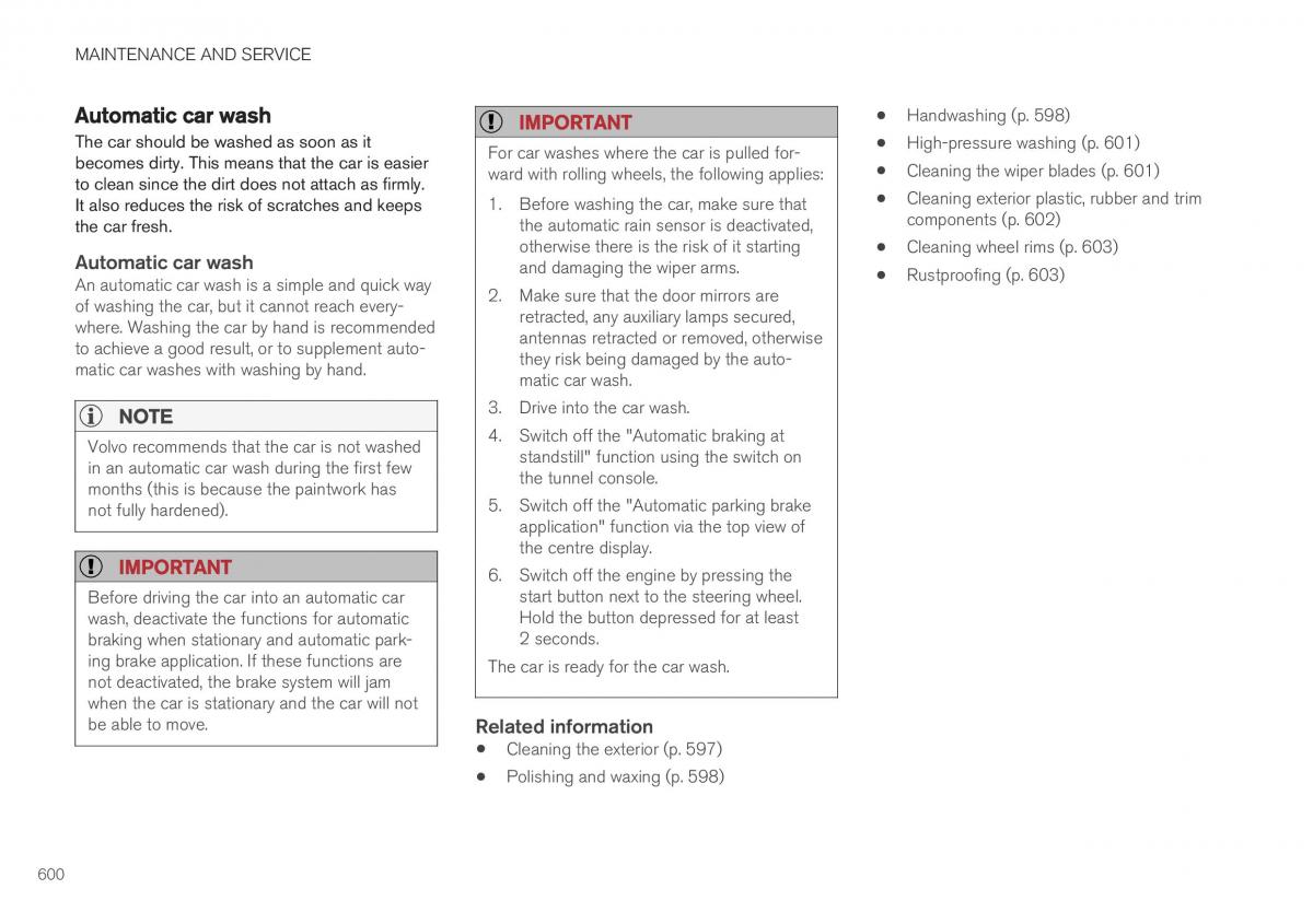 Volvo XC40 owners manual / page 602