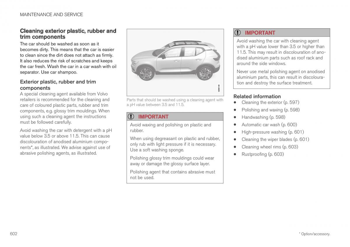 Volvo XC40 owners manual / page 604