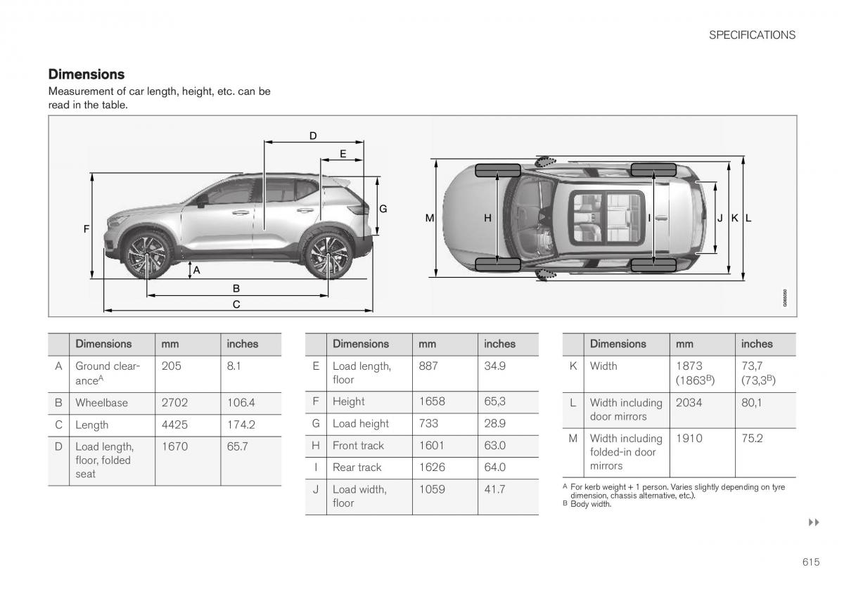 Volvo XC40 owners manual / page 617