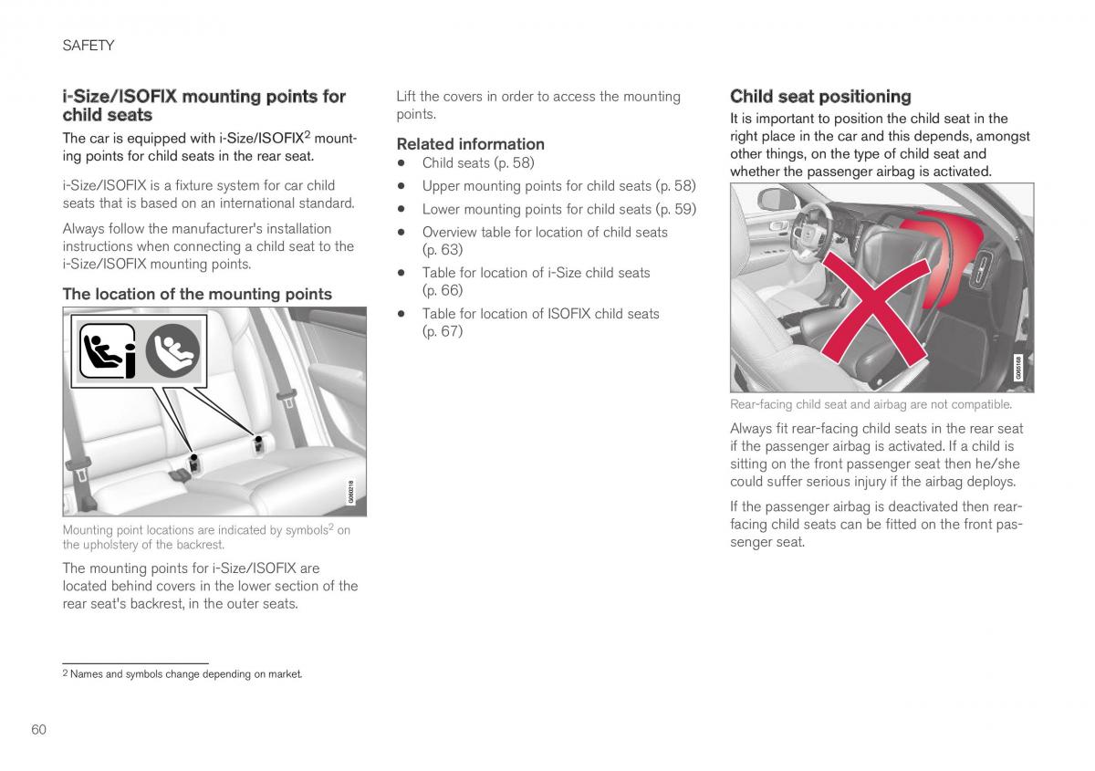 Volvo XC40 owners manual / page 62