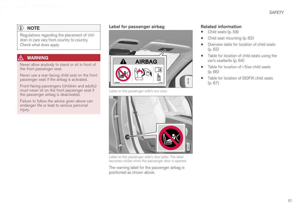 Volvo XC40 owners manual / page 63