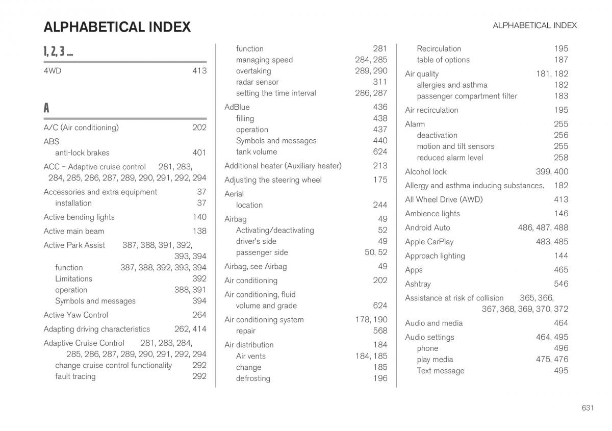 Volvo XC40 owners manual / page 633