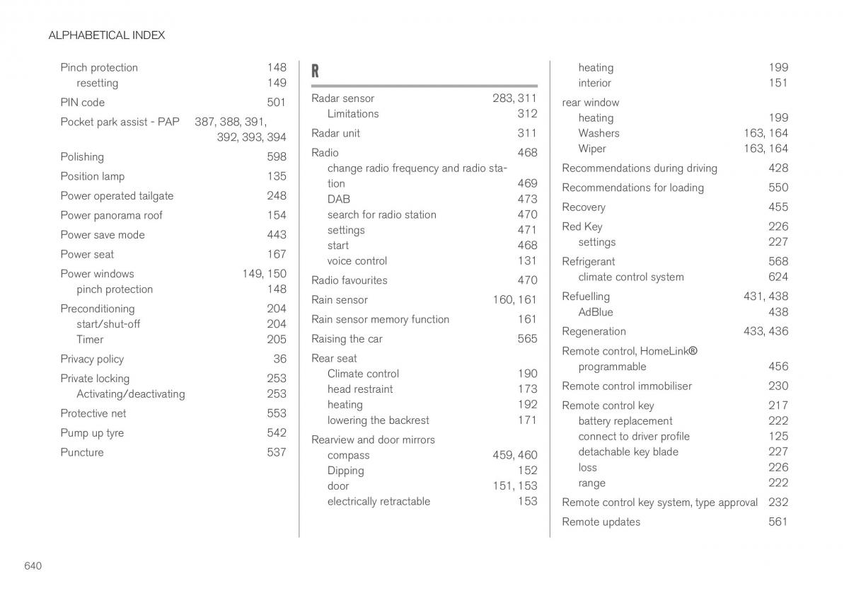 Volvo XC40 owners manual / page 642