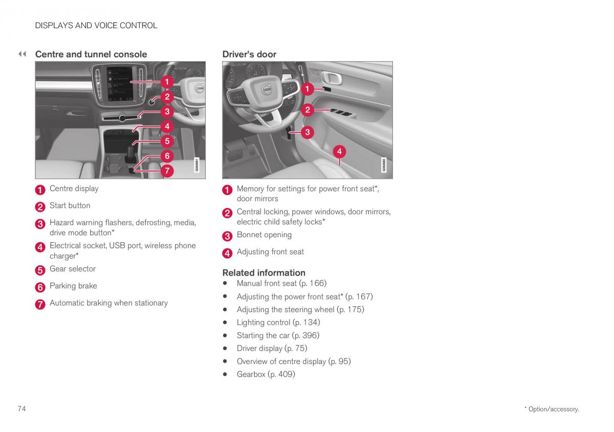 Volvo XC40 owners manual / page 76