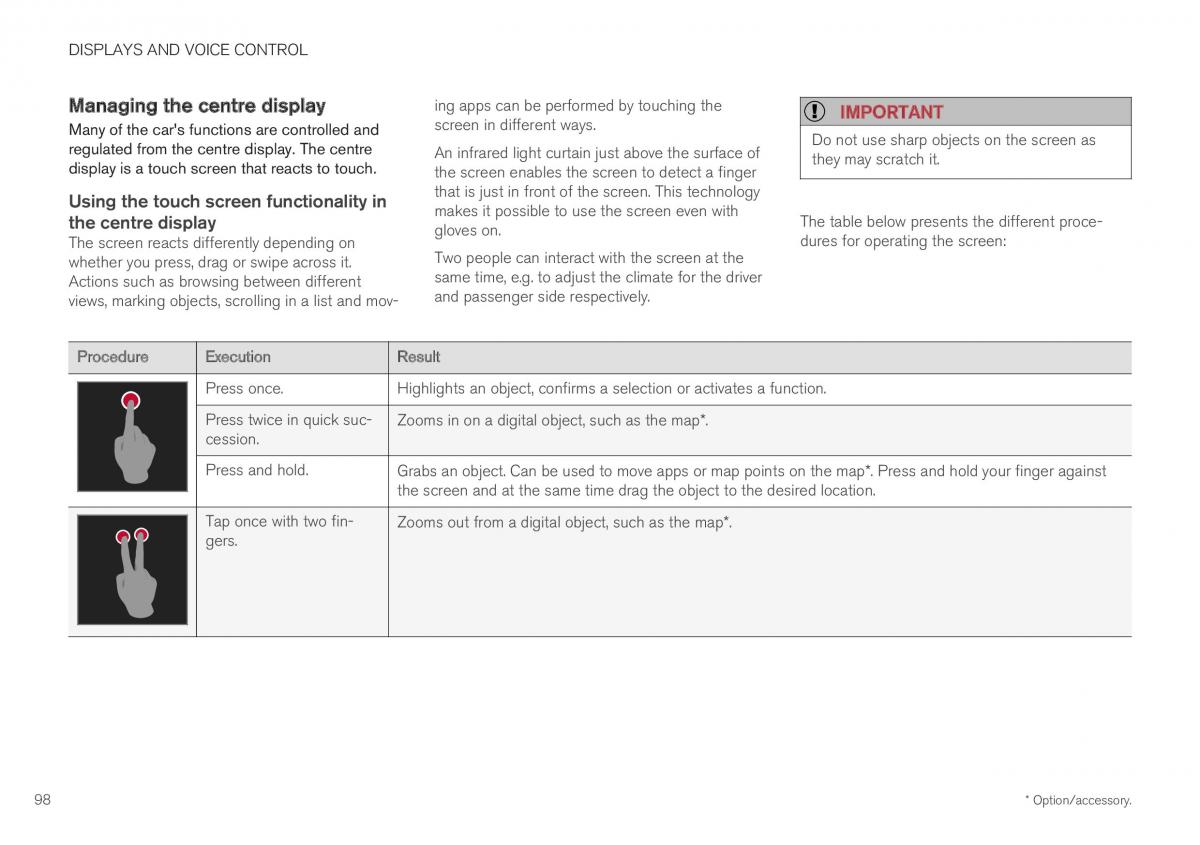 Volvo XC40 owners manual / page 100