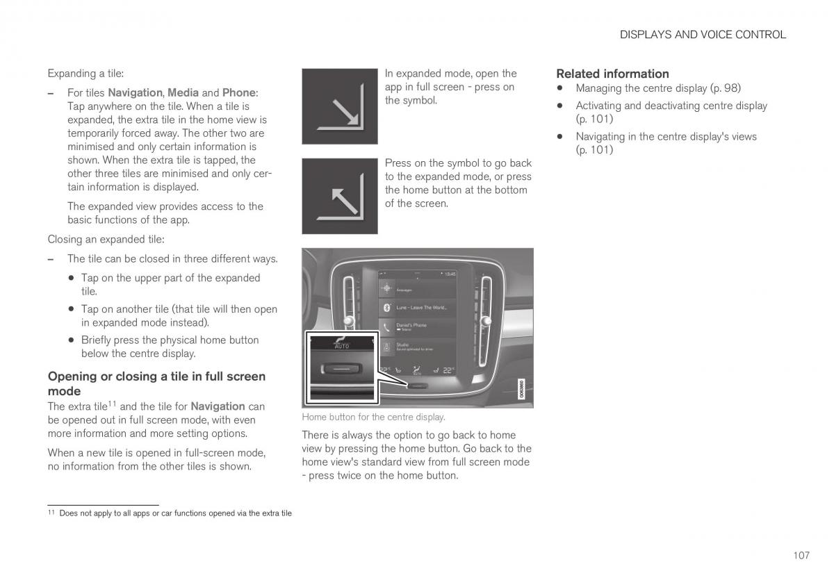 Volvo XC40 owners manual / page 109