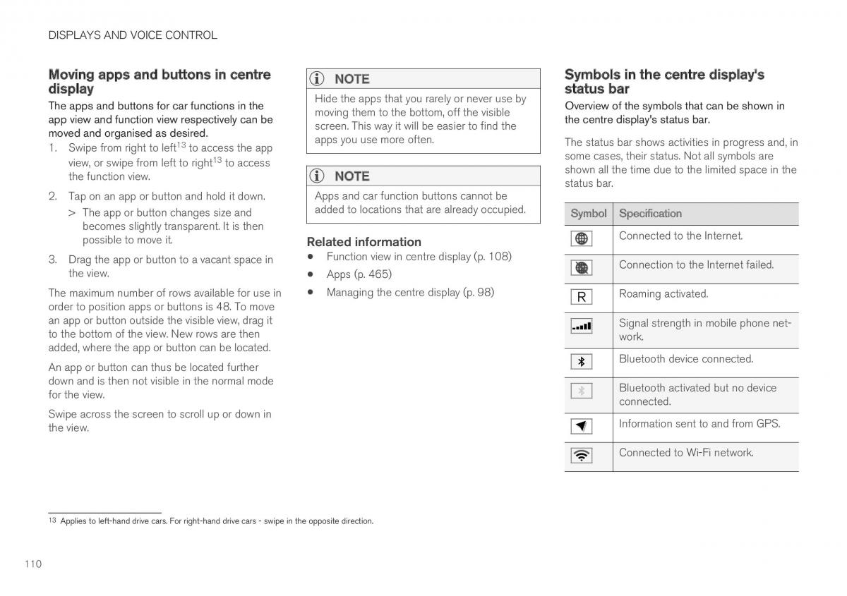 Volvo XC40 owners manual / page 112